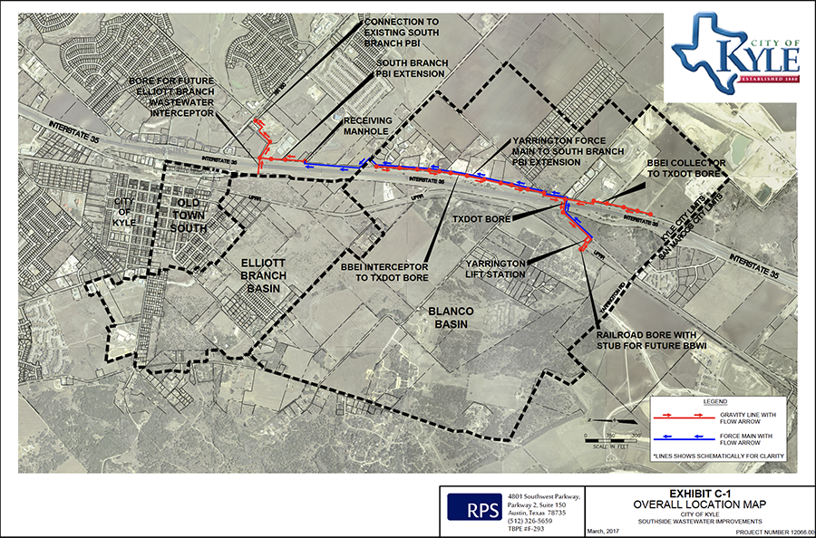 Map of Southside wastewater improvements