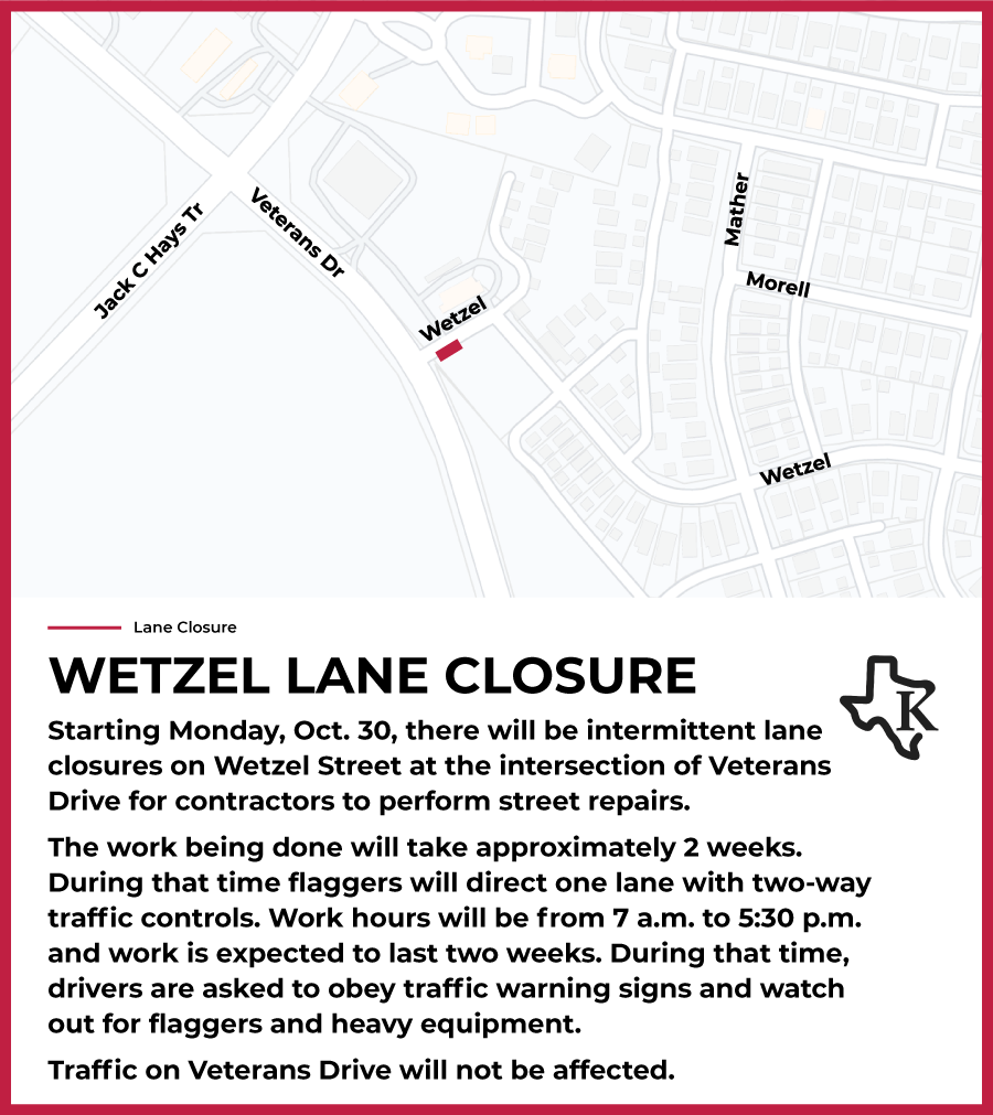 Wetzel Lane Closure