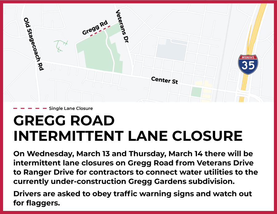 Gregg Road Intermittent Lane Closure