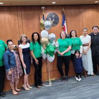 City Council, staff and Economic Development Board members celebrate 15 years during the May 4, 2021 regular Council meeting.