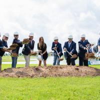 Kyle City Council and City Staff break ground on Heroes Memorial Park on Memorial Day 2021. Photo by the City of Kyle