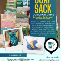 Donate soap sacks at the library