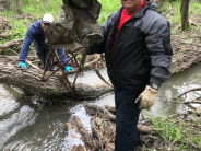 Councilman Tobias at Great Texas River Cleanup in Kyle Texas
