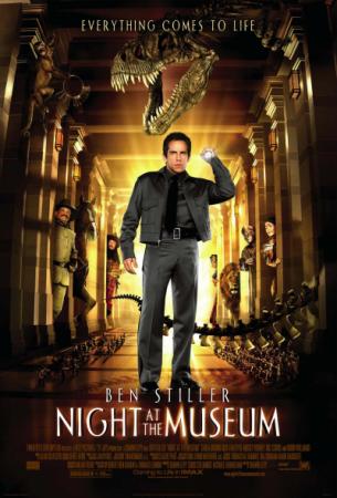 Night at the Museum Ben stiller holds a flashlight in a museum