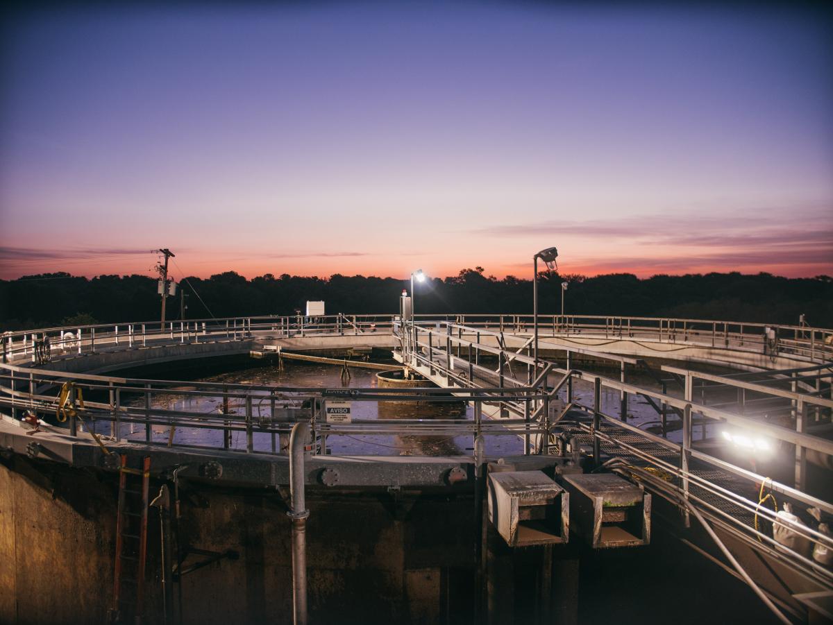 Kyle's Waste Water Treatment Plant at sunrise